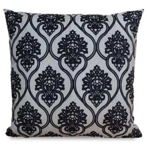Almofada Veludo Arabesco Preto - 52cmx52cm