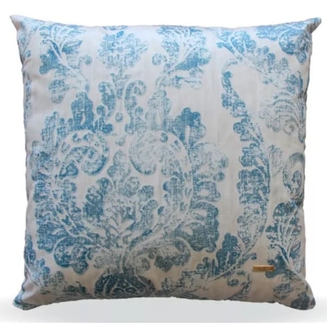 Capa de Almofada Elegance Veludo Arabesco Azul - 50cmx50cm