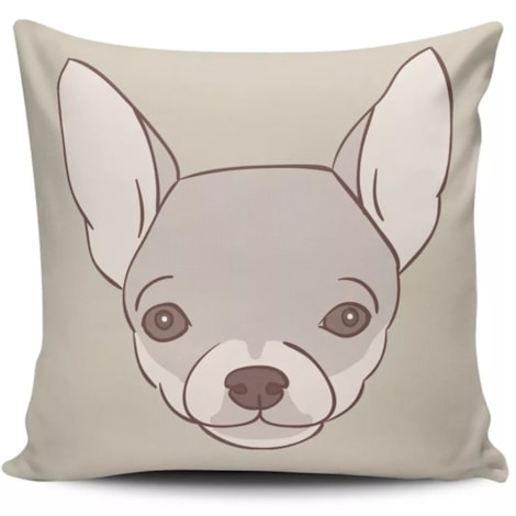 Capa de Almofada Pet Chihuahua Branco - 45cmx45cm