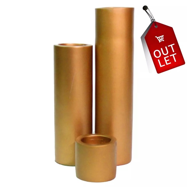 Castiçal Gold Cylinder Resina Pequeno
