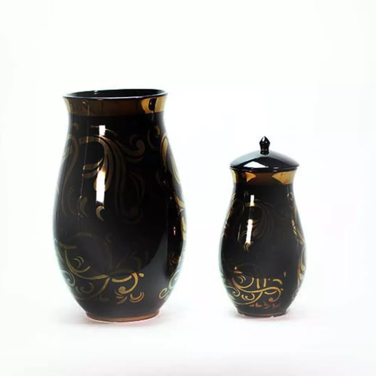 Conjunto de Potes Decorativos com Tampa Bisa