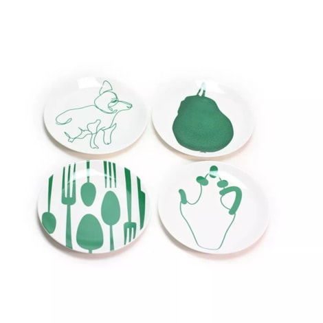 Conjunto de Pratos decorativos Kitchen Green