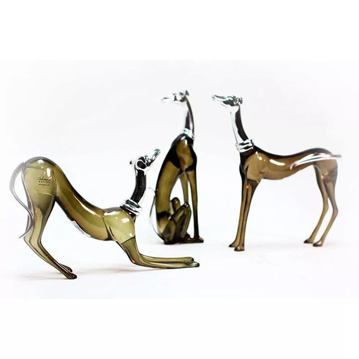 Escultura Cachorro Greyhound Sit Resina