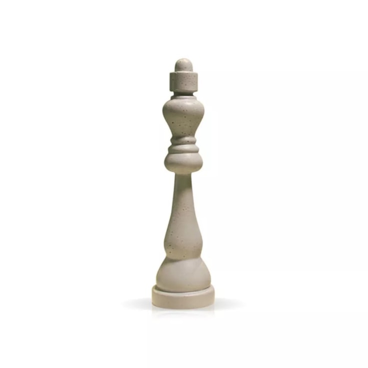 Escultura Chess Bishop Resina Cinza