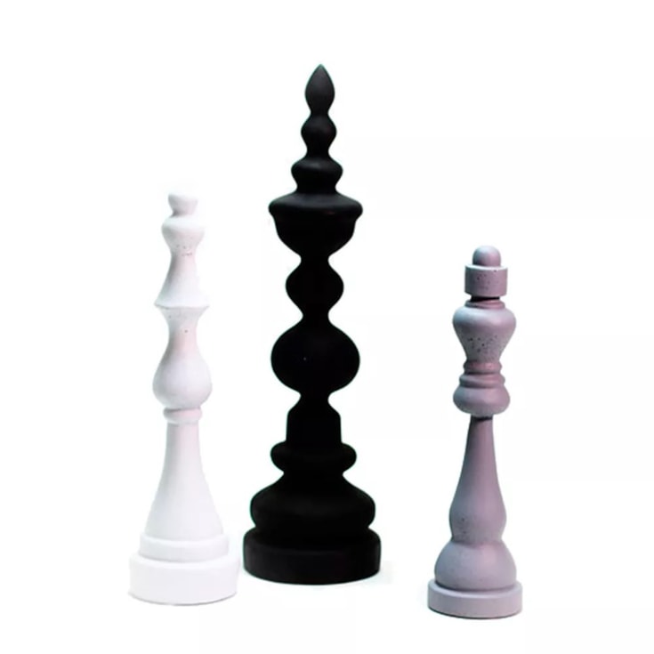 Escultura Chess Queen Resina Branca