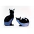 Escultura Gato Mace Sentado Onyx Preto