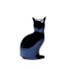 Escultura Gato Mace Sentado Onyx Preto