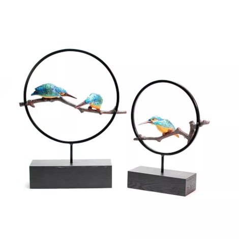 Escultura Pássaros Vogels Cirkel Médio - 29x38,5cm