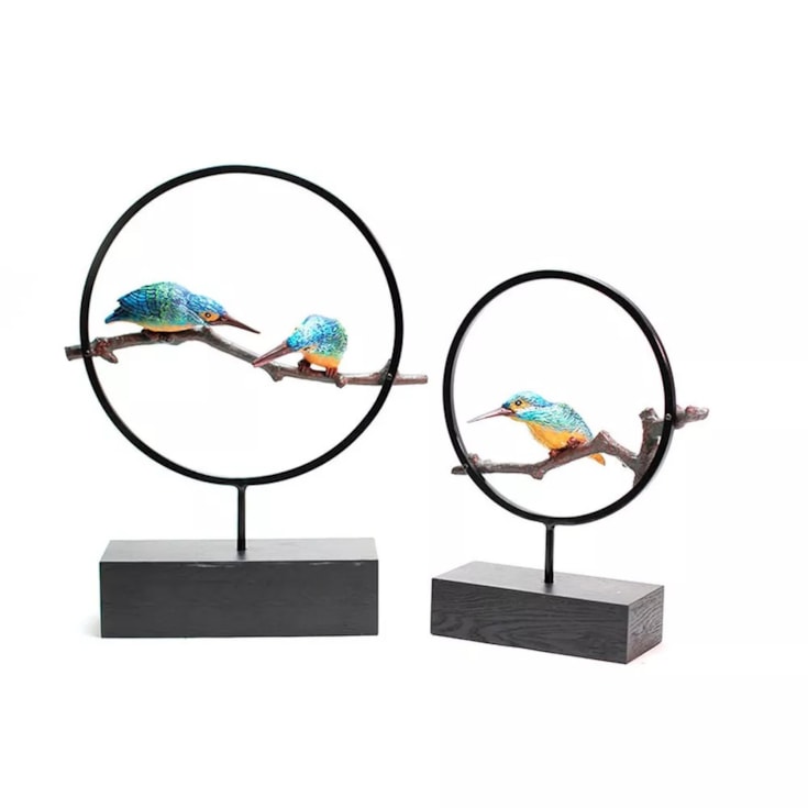 Escultura Pássaros Vogels Cirkel Médio - 29x38,5cm