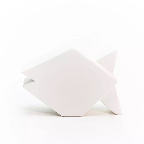 Escultura Peixe Geometric Fish Blanc - 20x14cm