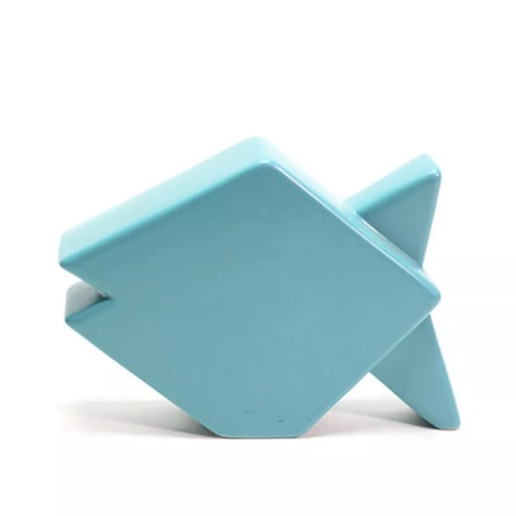 Escultura Peixe Geometric Fish Bleu - 20x14cm