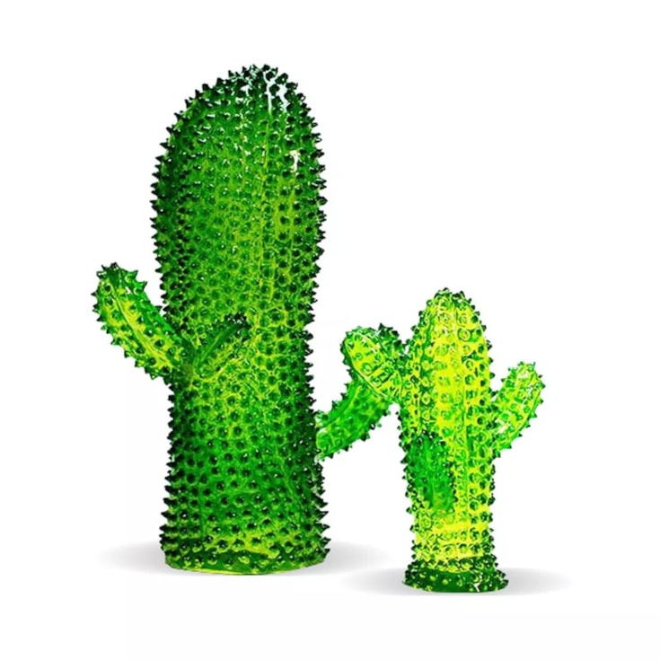 Escultura Pipe Kaktus Vidro Verde Grande