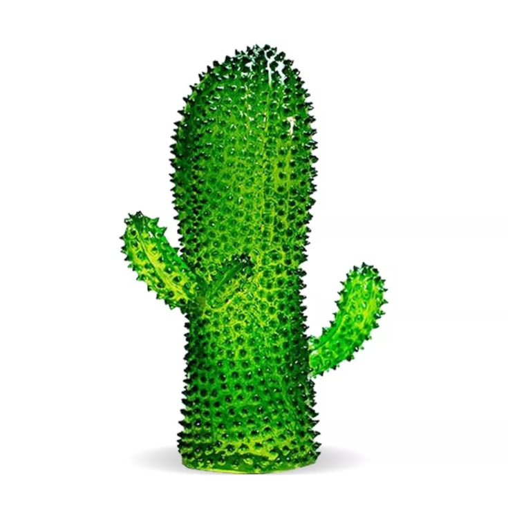 Escultura Pipe Kaktus Vidro Verde Grande