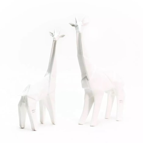 Girafa Decorativa Textura Origami Branca Grande - 29x40cm