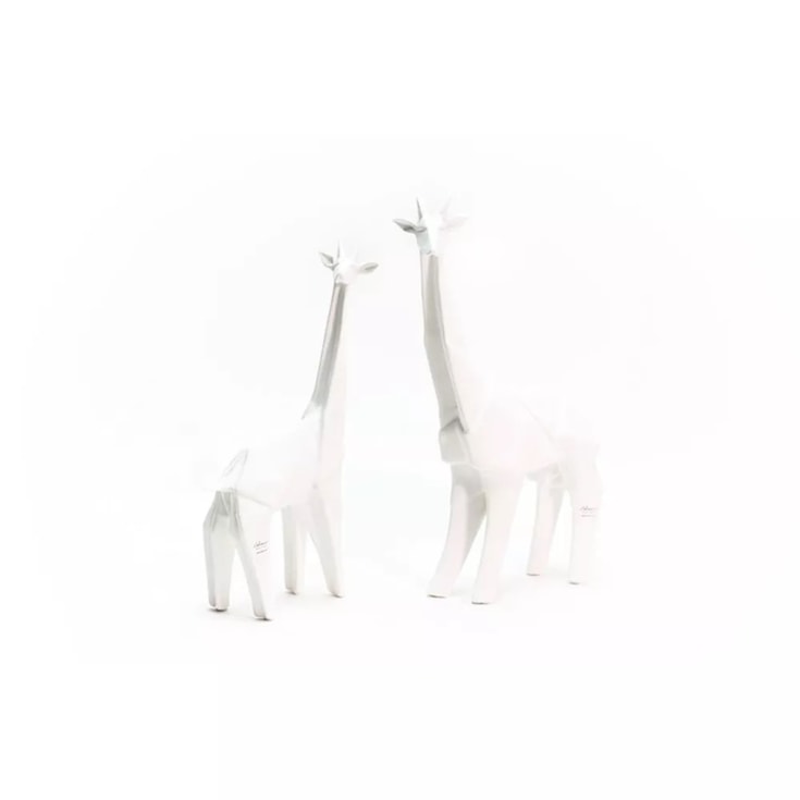 Girafa Decorativa Textura Origami Branca Pequena - 20x34cm