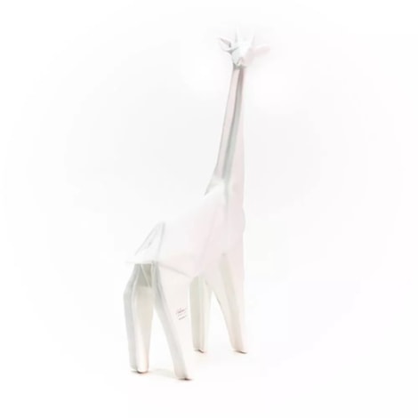 Girafa Decorativa Textura Origami Branca Pequena - 20x34cm
