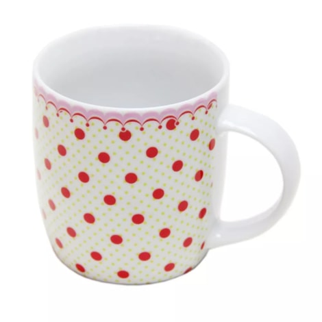 Jogo de Caneca c/6 pcs de porcelana c/flores