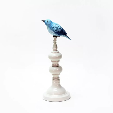 Pássaro Petit Bleu Oiseau em Resina Grande