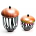 Pote Decorativo Noz em Metal Grande