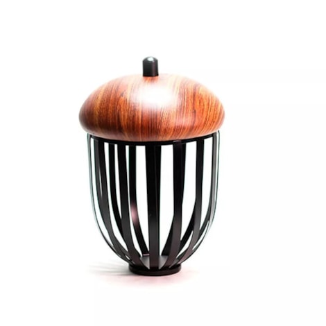 Pote Decorativo Noz em Metal Grande