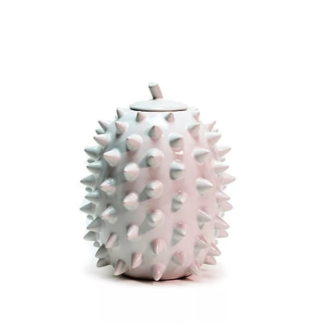 Potiche Porcupine Branco Grande 19x25cm