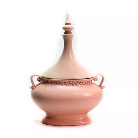 Potiche Rennes Rosa Grande Cerâmica