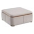 Puff Atlas Bege Grande com Detalhe Nozes