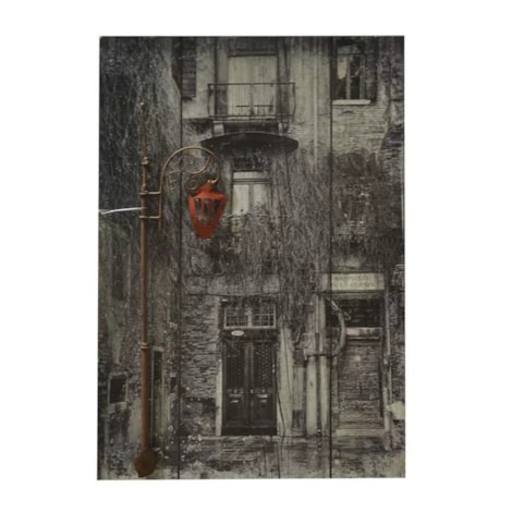 Quadro Metal Janela Retrô - Preto e Branco