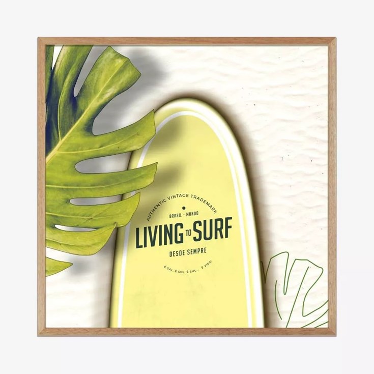 Quadro Prancha Floral Living to Surf - Coleção Boards