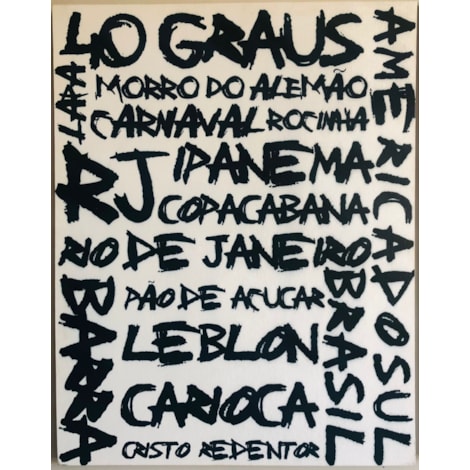 Quadro Tela Print Lettering Rio de Janeiro