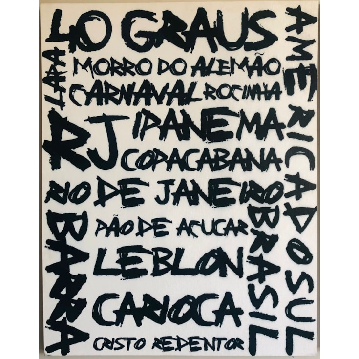 Quadro Tela Print Lettering Rio de Janeiro