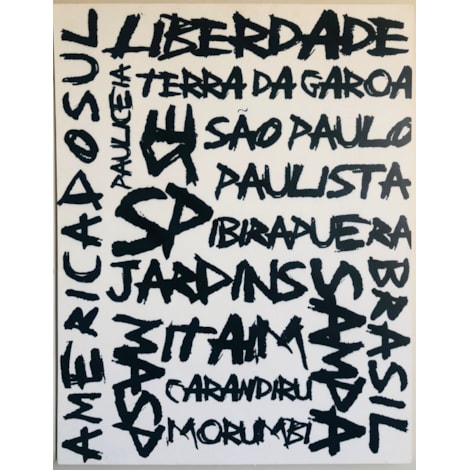 Quadro Tela Print Lettering São Paulo