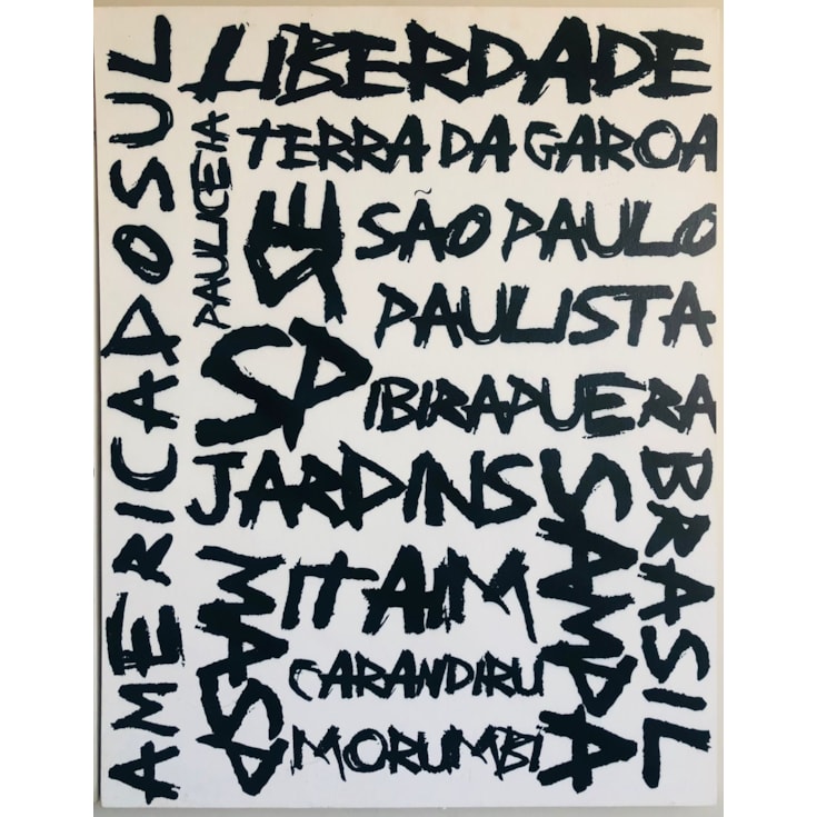 Quadro Tela Print Lettering São Paulo