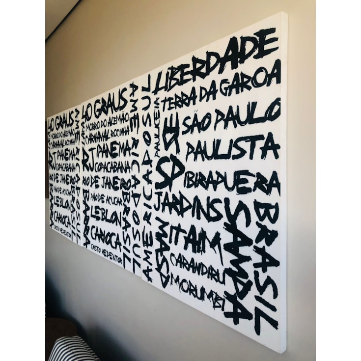 Quadro Tela Print Lettering São Paulo