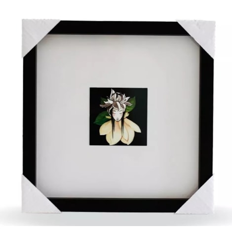 Quadro Tela Print Menina Flor - Série no Jardim