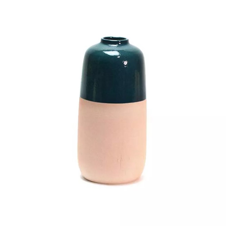 Vaso Ady com detalhe Azul 16x23cm