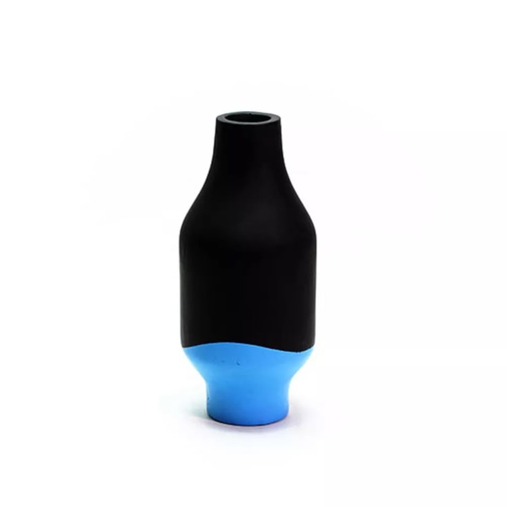 Vaso Béton Noir et Bleu 13cmx29cm