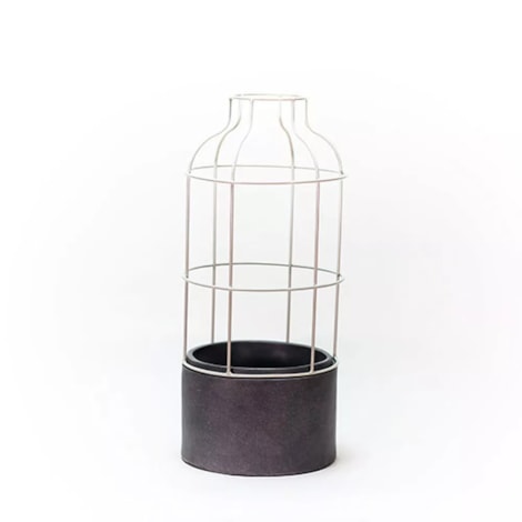 Vaso Bouteille Resina e Metal Grande