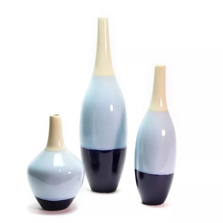 Vaso com detalhe Azul Montpellier Grande 16x60cm