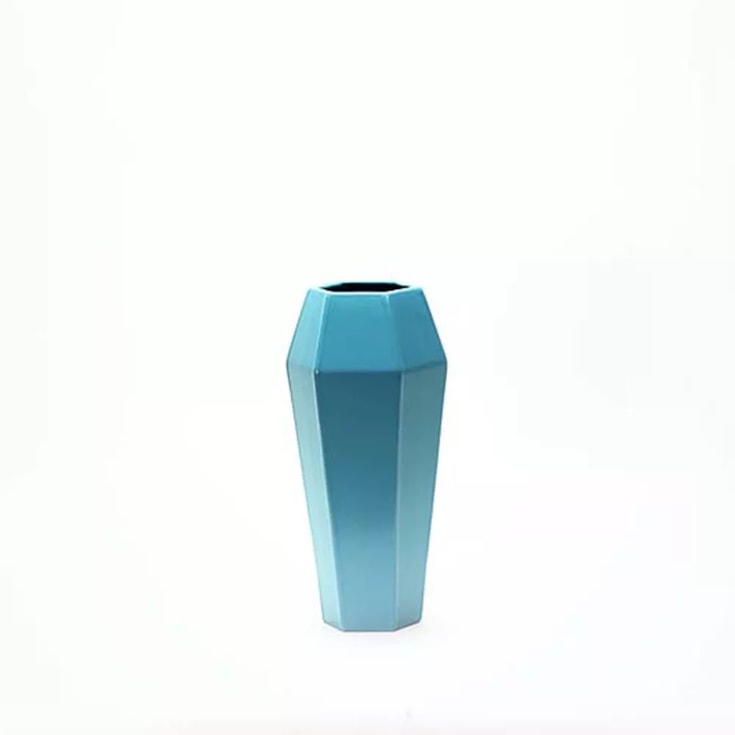 Vaso Façon Origami Azul 16x46,5cm