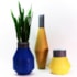 Vaso Jaune Béton Amarelo de Resina Grande