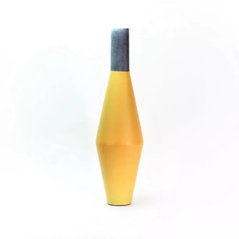 Vaso Jaune Béton Amarelo de Resina Grande