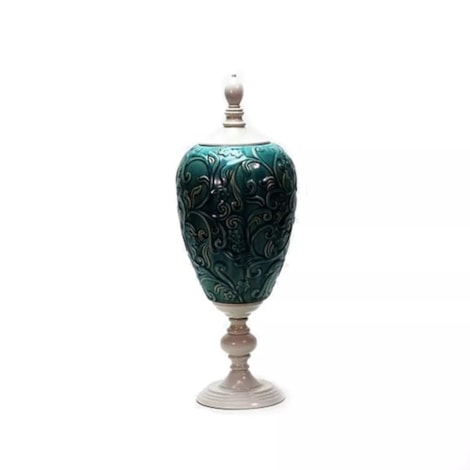 Vaso Mahajara Cerâmica Azul Grande