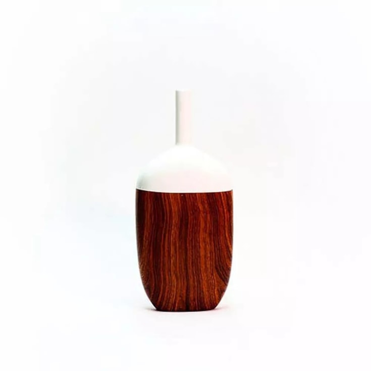 Vaso Noyon Amadeirado Escuro Grande 18x40cm