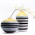 Vaso Rayures Resina Amarelo e Preto Grande