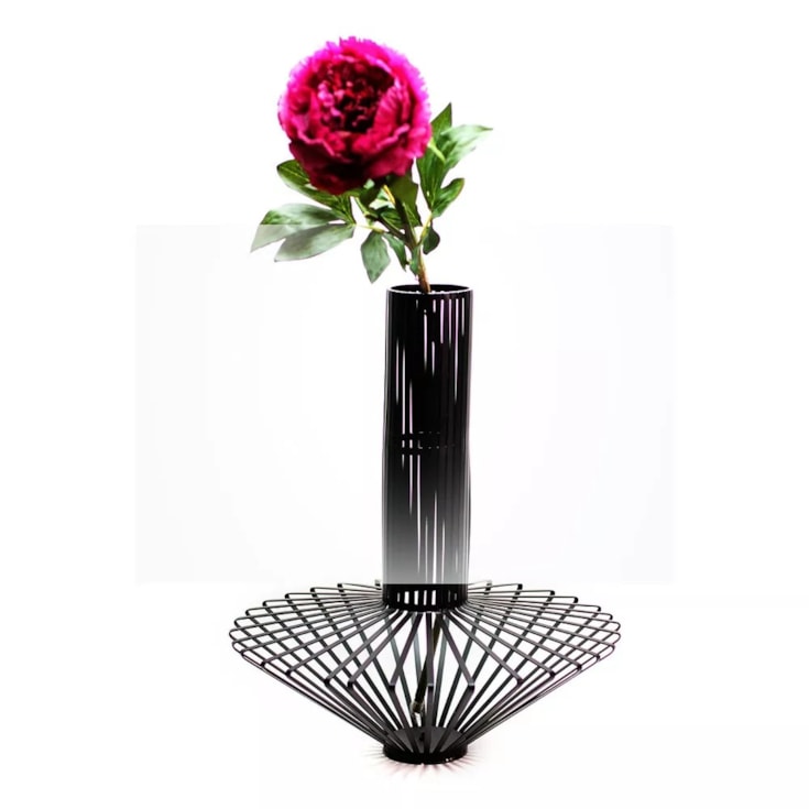 Vaso Rhombus Preta Grande - 50x60cm