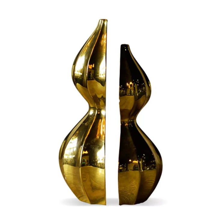 Vaso Trieste Dourado Cerâmica Médio