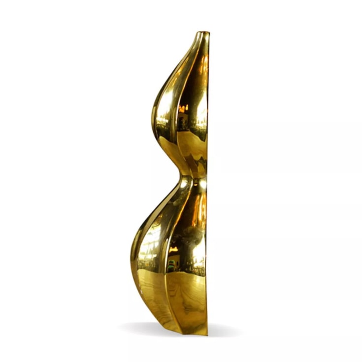 Vaso Trieste Dourado Cerâmica Médio